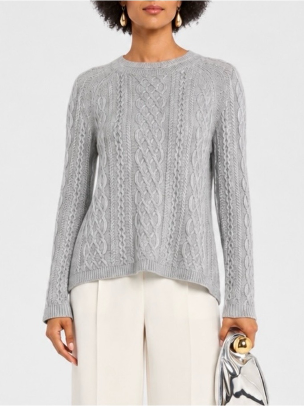 100% Cashmere Collection Neiman Marcus S Wool Sweater Gray Fall Luxury Autumn